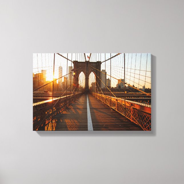 New York City Brooklyn Bridge Sunrise Canvas Print (Front)