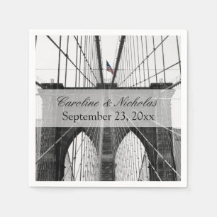 New York City Brooklyn Bridge Wedding Napkin