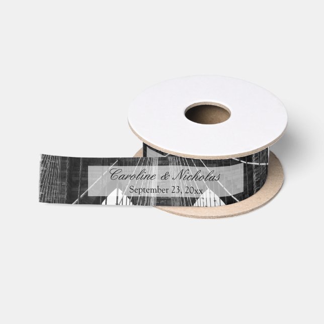 New York City Brooklyn Bridge Wedding Satin Ribbon (Spool)