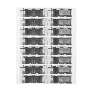 New York City Brooklyn Bridge Wedding Wrap Around Label