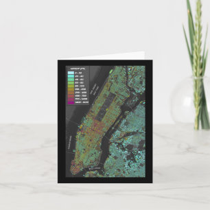 New York City Building Height Map Sticker  Card