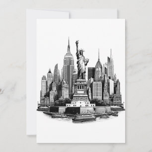 New york City Buildings Architecture art Invitation