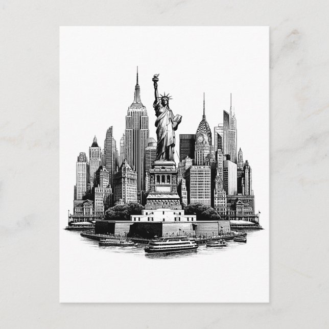 New york City Buildings Architecture art Postcard (Front)