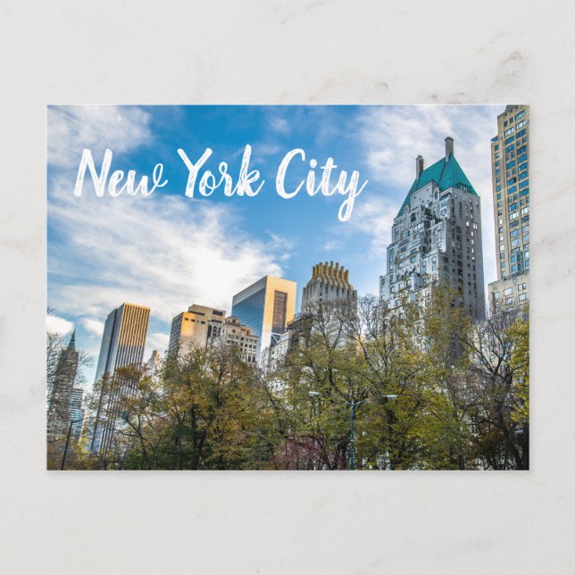 New York City Central Park South Postcard (Front)