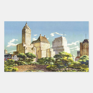 New York City Central Park Vintage Poster Sticker