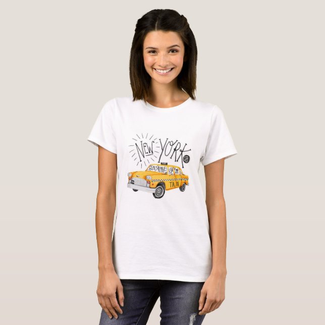 New York City Chequered Cab T-Shirt (Front Full)