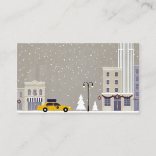 New York City Christmas   Iconic Statue Big Apple Business Card