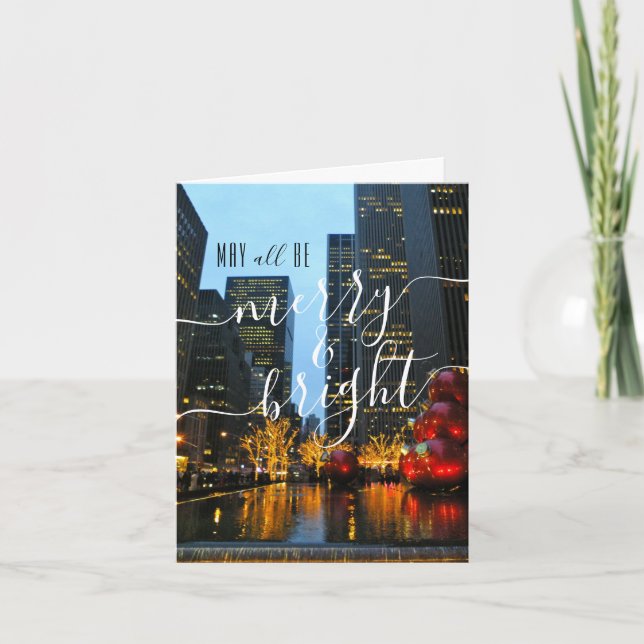 New York City Christmas Night Lights Holiday Card (Front)