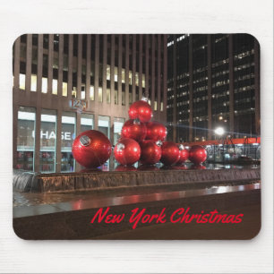 New York City Christmas NYC Holiday Decorations Mouse Pad