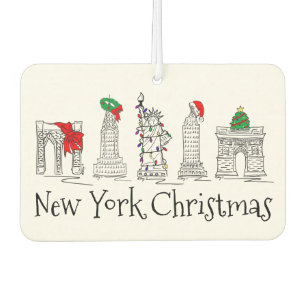New York City Christmas NYC Holiday Landmarks Air Freshener
