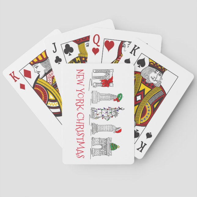 New York City Christmas NYC Holiday Landmarks Playing Cards (Back)