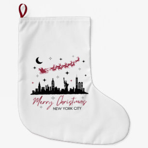 New York City Christmas Trip, Merry Christmas New Large Christmas Stocking