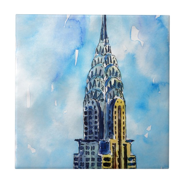 New York City Chrysler Building Tile (Front)
