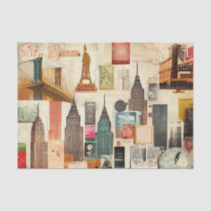 New York City Cityscape Decoupage Tissue Paper