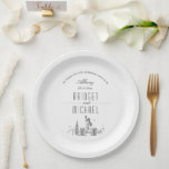 New York City Deco Skyline | Wedding Event Paper Plate<br><div class="desc">A unique deco skyline-themed set of paper plates tailored specifically to your future wedding in the beautiful city of New York City. They feature a greeting across the top, followed by the city name and date. This is followed by the names of the bride and groom in a unique and...</div>