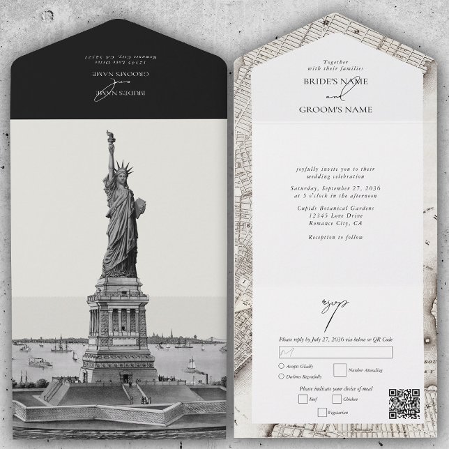 New York City Destination NYC Wedding All In One Invitation (New York City Destination NYC Wedding All In One Invitation)