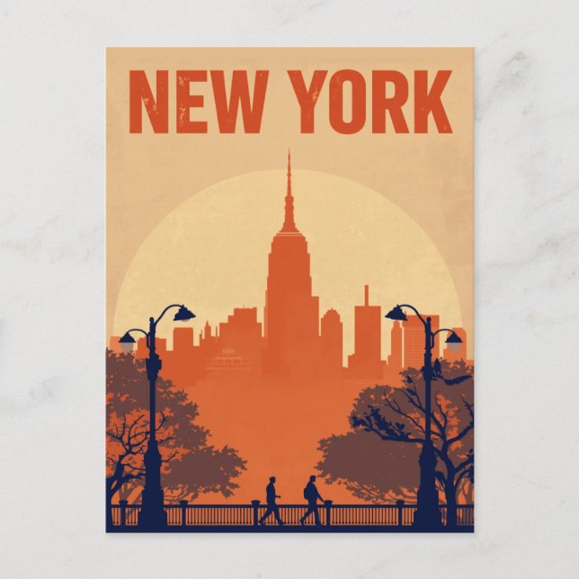 New York City Empire State Building Silhouette Postcard (Front)