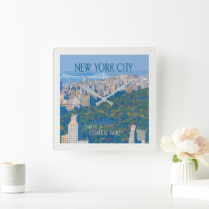 New York City   Enjoy Central Park Square Wall Clock