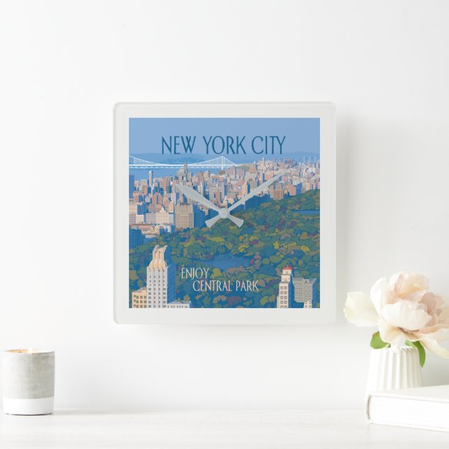 New York City | Enjoy Central Park Square Wall Clock (Home)