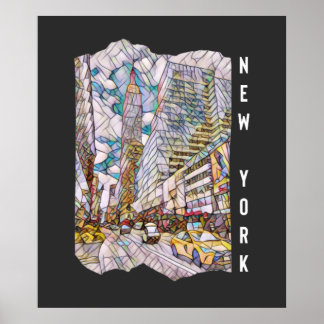 New York City Esthetic Mosaic Art         Poster