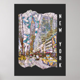 New York City Esthetic Mosaic Art Poster