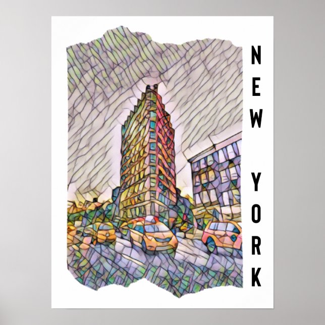 New York City Esthetic Mosaic Art        Poster (Front)