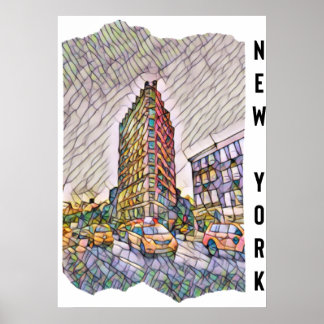 New York City Esthetic Mosaic Art Poster