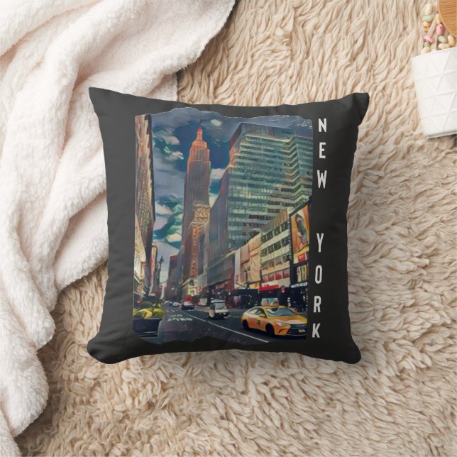 New York City Esthetic Photo Art Throw Pillow (Blanket)