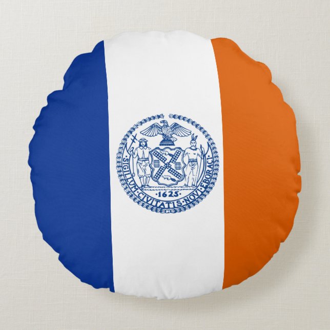 New York City flag Round Pillow (Front)