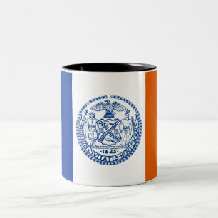 New York city flag Two-Tone Coffee Mug