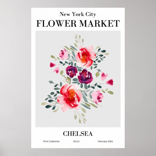 New York City Flower Market Chelsea Poster (Front)