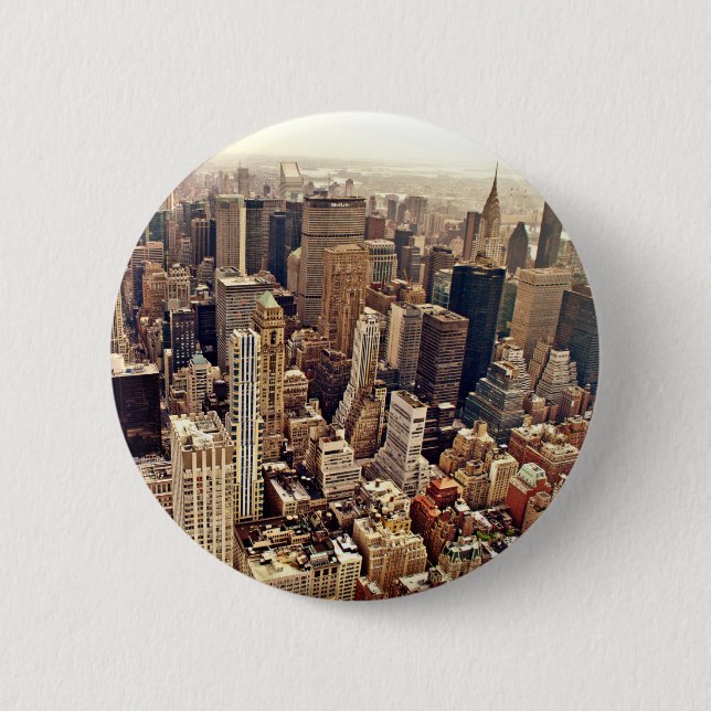 New York City From Above 2 Inch Round Button (Front)