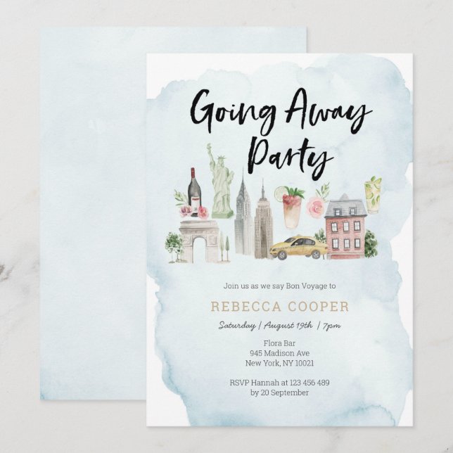 New York City Going away Party invitation (Front/Back)