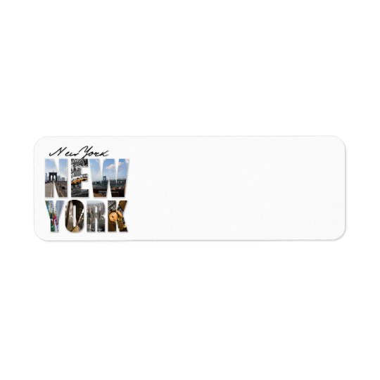 New York City Graphical Tourism Montage Return Address Label
