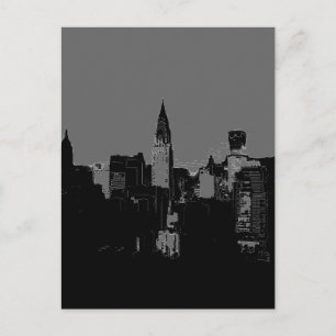 New York City Grey Pop Art Postcards