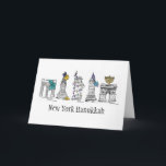 New York City Hanukkah Chanukah Holiday NYC<br><div class="desc">Holiday card featuring my original pen-and-ink "New York Hanukkah" illustration. Card includes the Chrysler Building, Empire State Building, Washington Square Arch, Brooklyn Bridge, and Statue of Liberty "dressed up" for the winter holidays. Don't see what you're looking for? Need help with customization? Contact Rebecca to have something designed just for...</div>