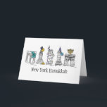 New York City Hanukkah Chanukah Holiday NYC<br><div class="desc">Holiday card featuring my original pen-and-ink "New York Hanukkah" illustration. Card includes the Chrysler Building, Empire State Building, Washington Square Arch, Brooklyn Bridge, and Statue of Liberty "dressed up" for the winter holidays. Don't see what you're looking for? Need help with customization? Contact Rebecca to have something designed just for...</div>