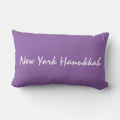 New York City Hanukkah Chanukah NYC Landmarks Lumbar Pillow (Back)