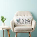 New York City Hanukkah Chanukah NYC Landmarks Lumbar Pillow<br><div class="desc">Decorative graphic print throw pillow features an original pen-and-ink illustration of various classic New York City landmarks "dressed up" for Hanukkah with bows, lights, dreidels, gelt, and a menorah. Great for anyone who loves the holidays in NYC! Don't see what you're looking for? Need help with customization? Contact Rebecca to...</div>