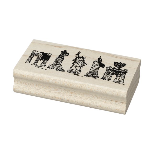 New York City Hanukkah Chanukah NYC Landmarks Rubber Stamp (Stamp)