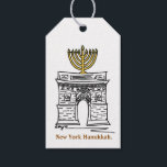 New York City Hanukkah Chanukah NYC Menorah Gift Tags<br><div class="desc">Gift tags feature an original marker illustration of a New York City landmark, the Washington Square Arch, "dressed up" for Hanukkah with a menorah on top! This NYC illustration is also available on other products. Don't see what you're looking for? Need help with customization? Contact Rebecca to have something designed...</div>