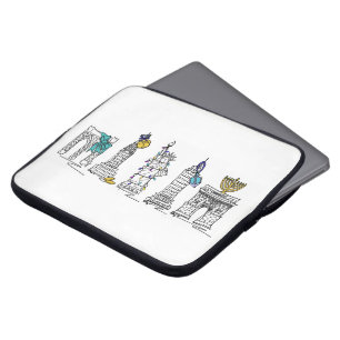 New York City Hanukkah NYC Chanukah Landmarks Laptop Sleeve