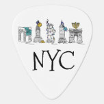 New York City Hanukkah NYC Jewish Holiday Chanukah Guitar Pick<br><div class="desc">Features an original pen-and-ink illustration of a row of classic New York City landmarks, "dressed up" for the holiday season. Great for anyone who lives in or loves NYC! Don't see exactly what you're looking for? Need help with customization? Click "rebeccaheartsny" (upper right corner) then "contact this designer" to have...</div>