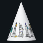 New York City Hanukkah NYC Jewish Holiday Chanukah Party Hat<br><div class="desc">Features an original pen-and-ink illustration of classic New York City landmarks and icons, "dressed up" for the Hanukkah holiday season. Great for anyone who lives in or loves NYC! Don't see what you're looking for? Need help with customization? Click "rebeccaheartsny" (upper right corner) then "contact this designer" to have something...</div>