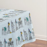 New York City Hanukkah NYC Jewish Holiday Chanukah Tablecloth<br><div class="desc">Features an original pen-and-ink illustration of a row of classic New York City landmarks, "dressed up" for the Hanukkah holiday season. Great for anyone who lives in or loves NYC! Don't see exactly what you're looking for? Need help with customization? Click "rebeccaheartsny" (upper right corner) then "contact this designer" to...</div>