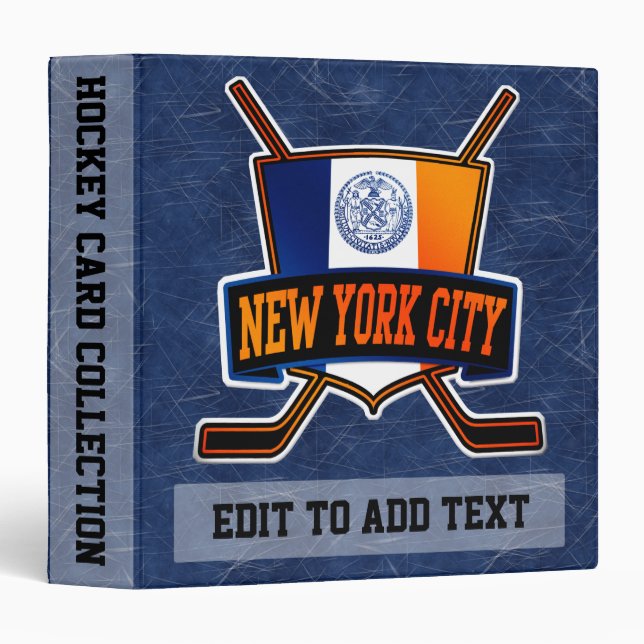 New York City Hockey Trading Card Album Binder (Front/Spine)