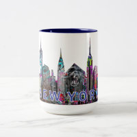 New York City in graffiti Two-Tone Coffee Mug