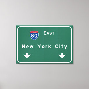 New York City Interstate Highway Freeway Road Sign
