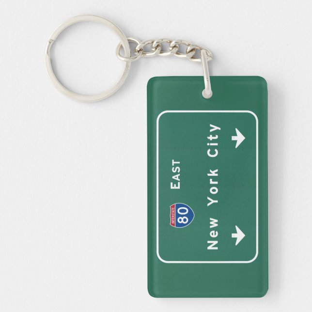 New York City Interstate Highway Freeway Road Sign Keychain (Front)