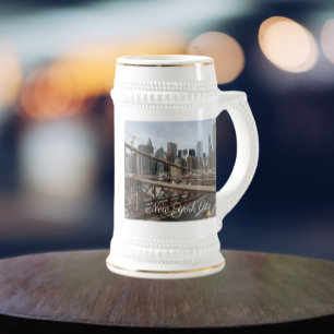 New York City Lower Manhattan Skyline Beer Stein